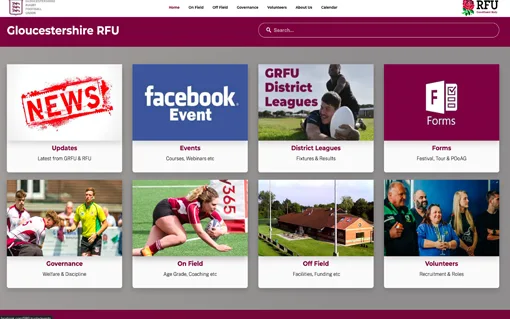 Gloucestershire RFU website by 29 Design