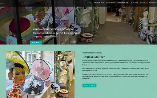 Heather Norman Millinery website by 29 Design