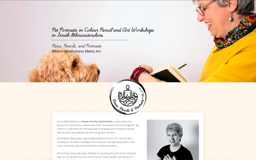 Peace, Pencils and Portraits website by 29 Design